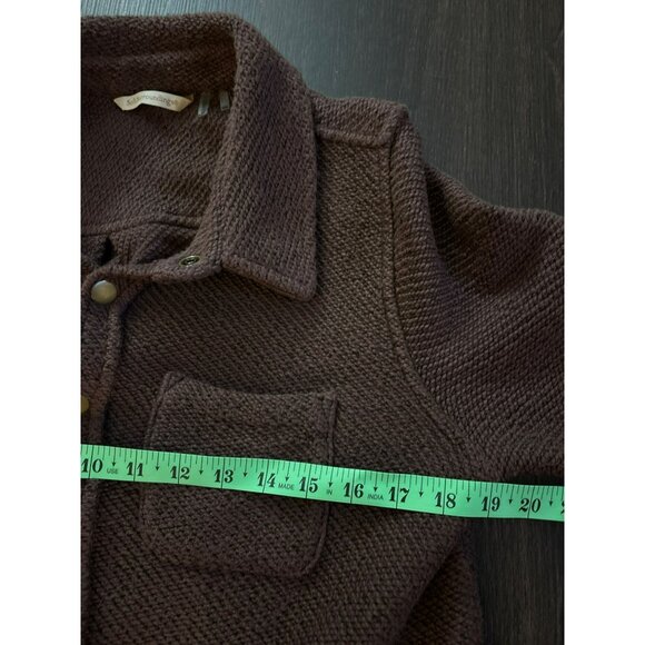 Soft Surroundings Brown Knit Button-Down Snap Closure Shirt Size Petite Medium - Picture 5 of 6
